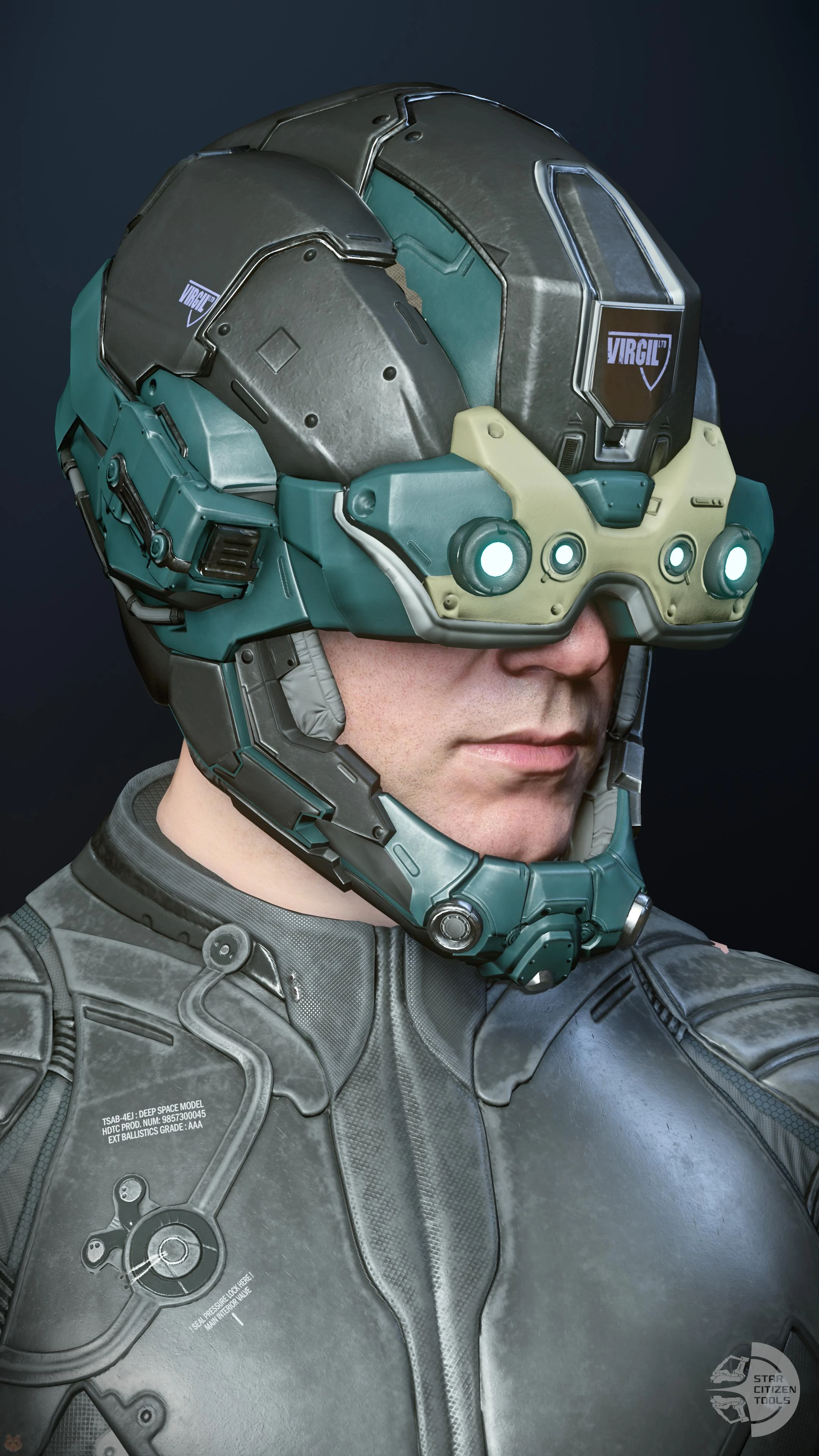 Argus Helmet Black/Aqua/Silver