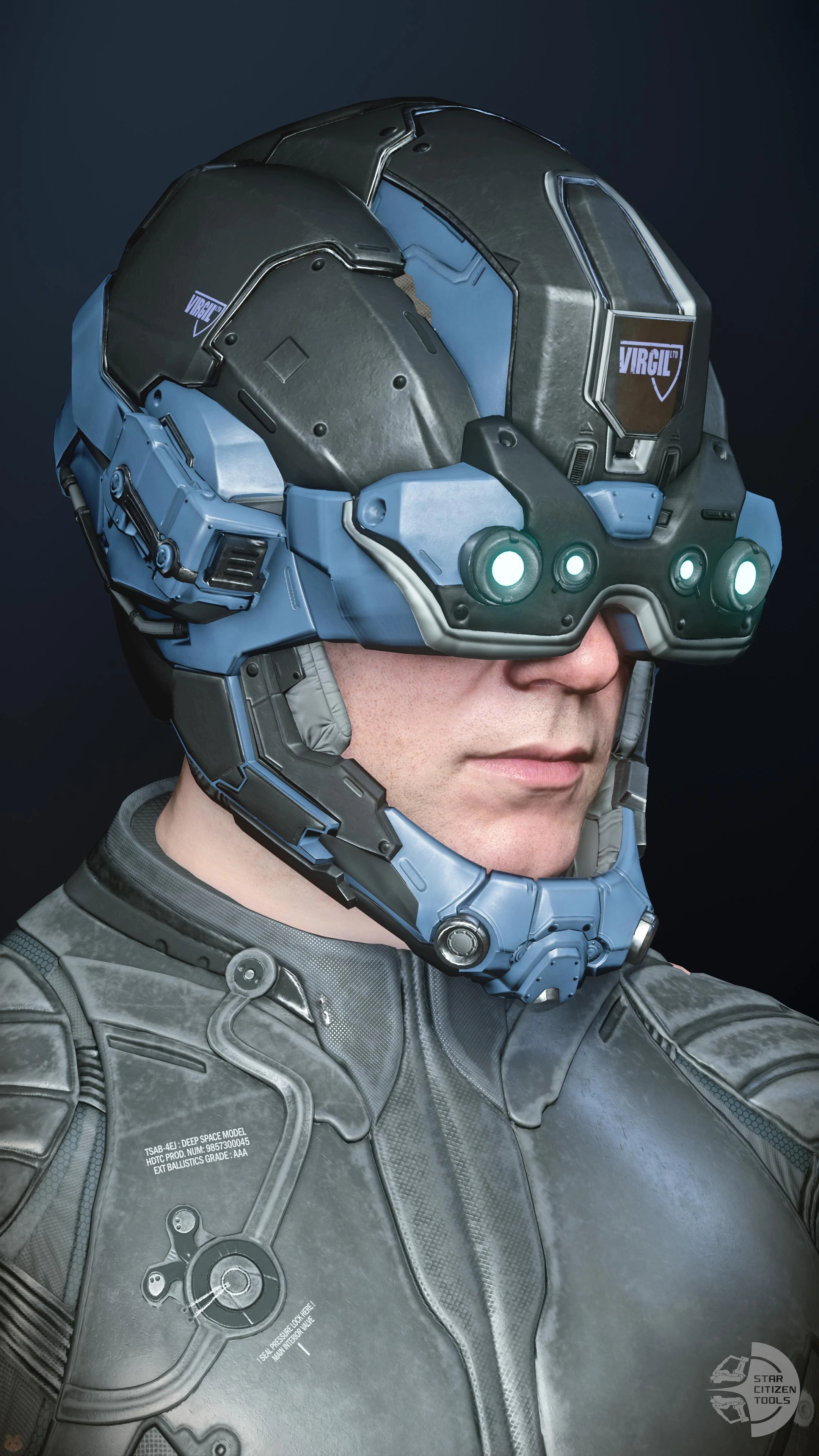 Argus Helmet Black/Silver/Blue